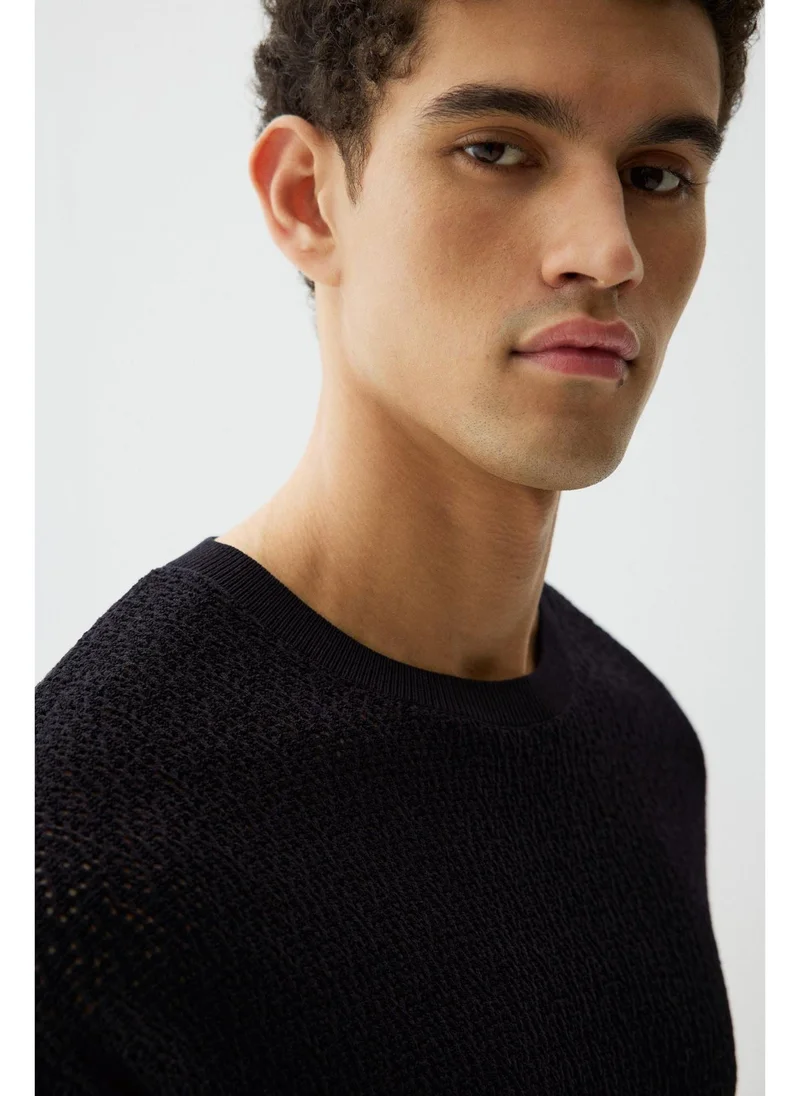 H&M Regular Fit Textured-knit T-shirt