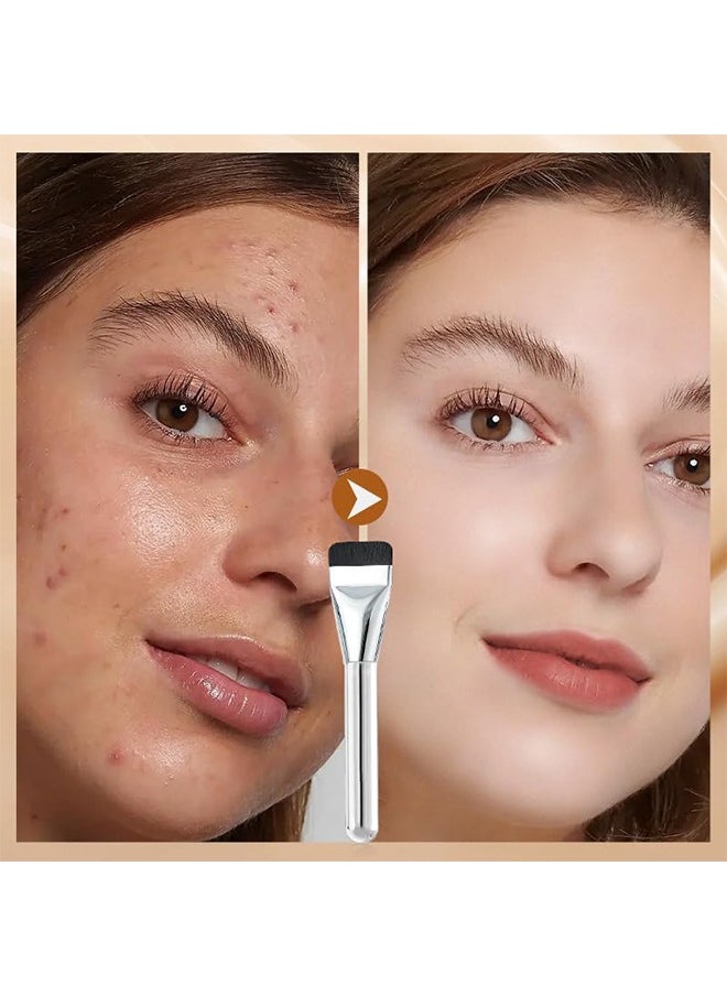 اتش واي فرشاة مكياج الرأس المسطح ، فرشاة الأساس ذات الشفرة الرفيعة للغاية ، فرشاة الأساس وفرشاة الكونسيلر لمزج مكياج الكريم السائل  - Image 4