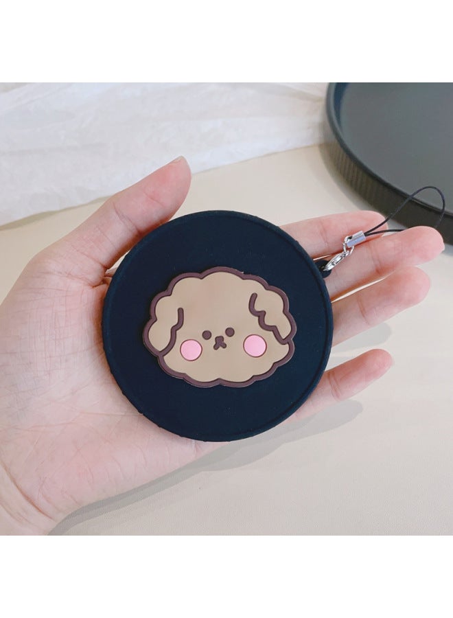 For Fuji Bealite Instax Mini 90 Special Bealite Silicone Lens Cover Cartoon Belt Anti-lost Rope-Color:Black Cover-Cotton Dog  - Image 1