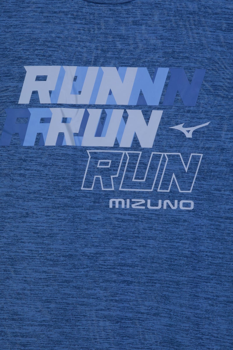 Mizuno Men Sportswear Fit Short Sleeve Running T-Shirt, Heather Blue - Image 5