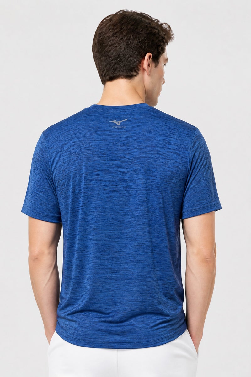 Mizuno Men Sportswear Fit Short Sleeve Running T-Shirt, Heather Blue - Image 4