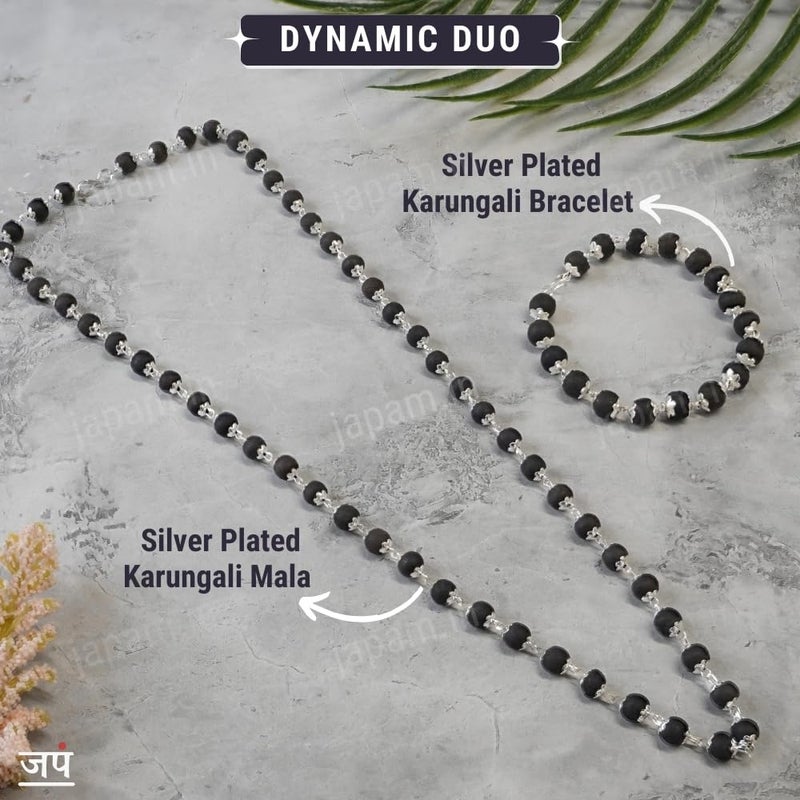 Japam Karungali Mala + Karungali Bracelet - Combo of 2 – 1 Inches Length - Image 4