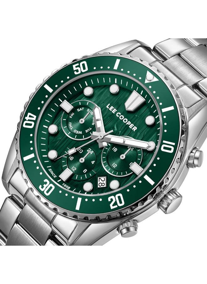 Lee Cooper LEE COOPER LC08101.370 Men's Multi Function Display Watch & Metal Strap Silver  - Image 1