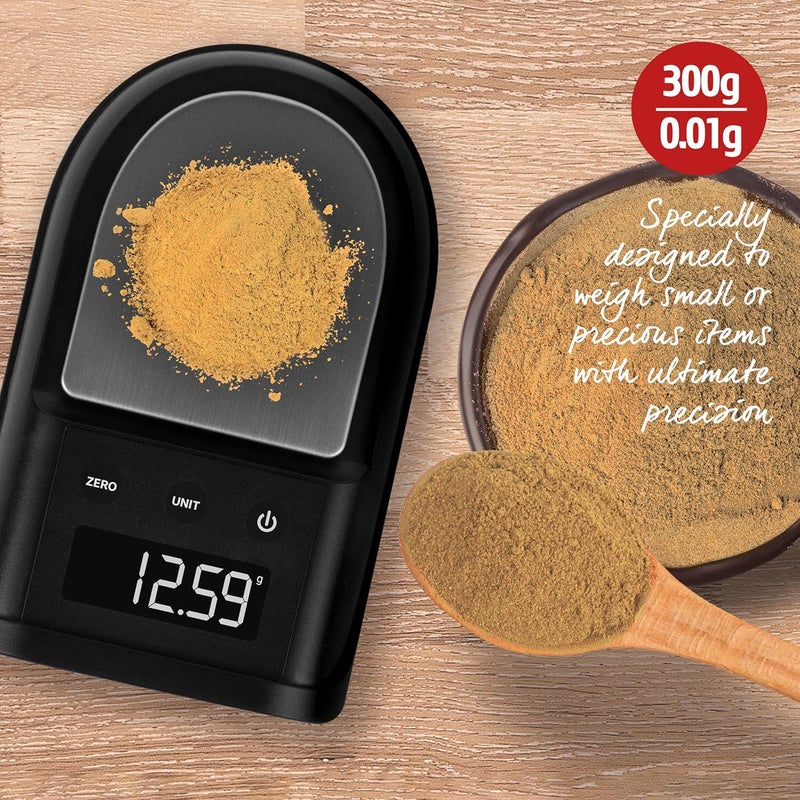 Salter Digital Precision Kitchen Scale - Accurate Weighing In 0.01g Increments, 300g Max Capacity, Stainless Steel Platform, Detachable Tray, Weigh Small Items, Yeast, Spices, Coffee, Jewellery,Coins - Image 4