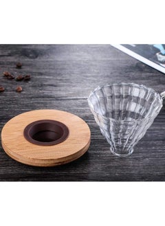 Arabest Pour Over Coffee Maker, 20oz / 600mL Borosilicate Glass Carafe with Glass Coffee Dripper V60 Paper Filter, Walnut Handle & Glass Lid, Drip Coffee Maker set for Home office Café (Grey)  - Image 5