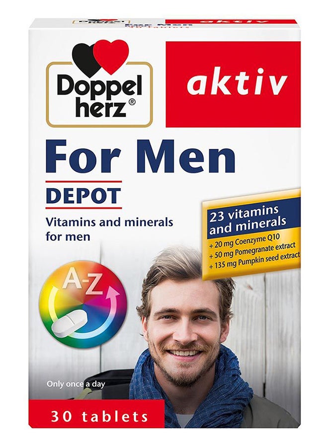 Doppelherz Aktiv Vitamins & Minerals Depot Tablets For Men, Pack Of 30'S - Image 1