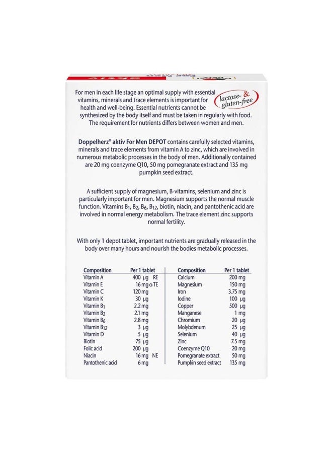 Doppelherz Aktiv Vitamins & Minerals Depot Tablets For Men, Pack Of 30'S - Image 2