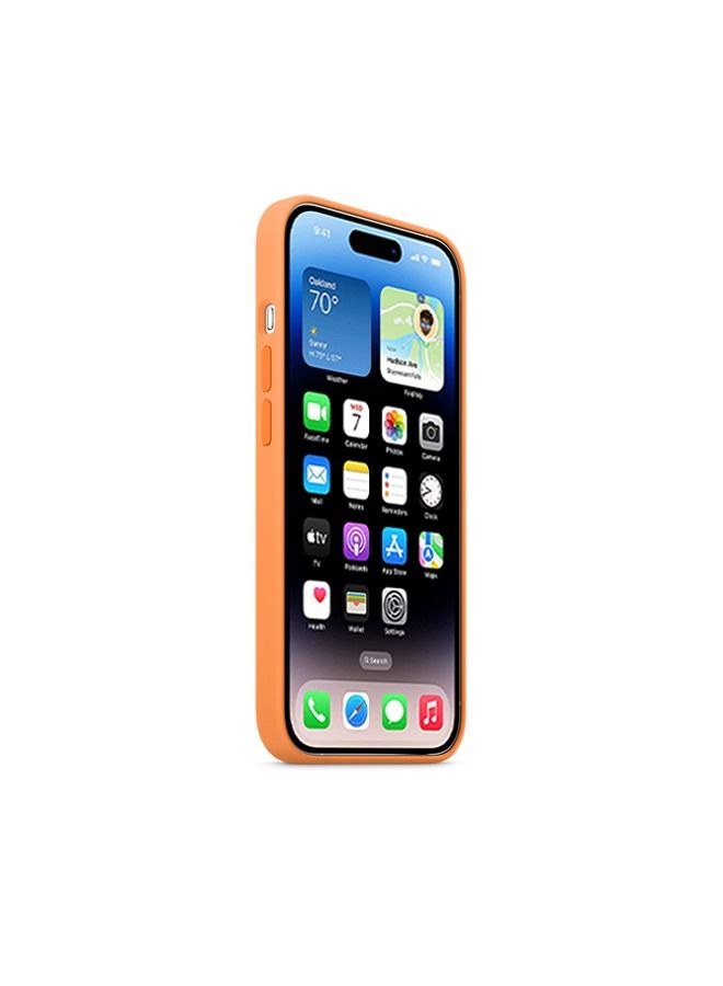 IPhone 14 Pro Max Silicone Protective Case 6.7 inch Soft Liquid Gel Rubber Cover Slim Thin Orange Cover Anti-Drop Shockproof Bumper Anti-Scratch Anti-Fingerprint for iPhone 14 Pro Max Orange - Image 3
