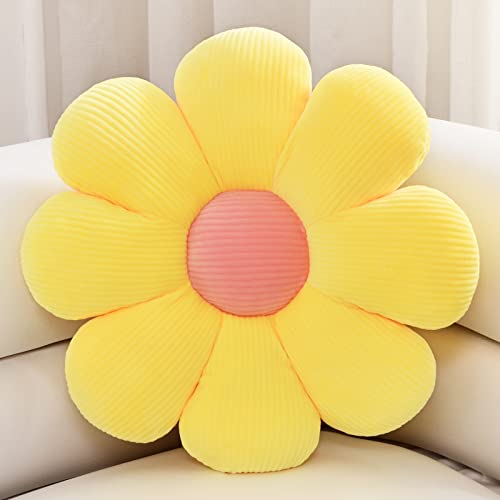 ZAKUN ZAKUN Daisy Flower Pillow 216 Cute Shaped Seating Cushion Aesthetic Decorative Throw Pillows for Sofa Couch Bed Room Decor Yellow 