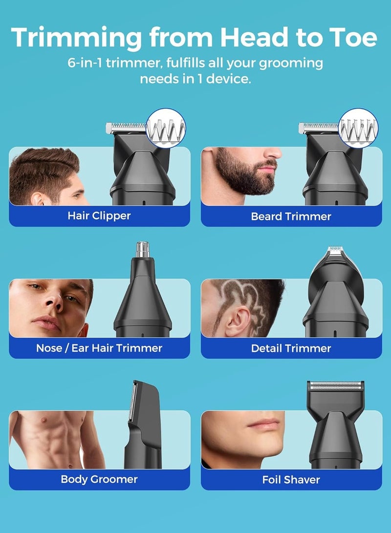 GLAKER Waterproof 6-In-1 Beard Trimmer With Storage Bag And Beard Bib Apron - Image 4