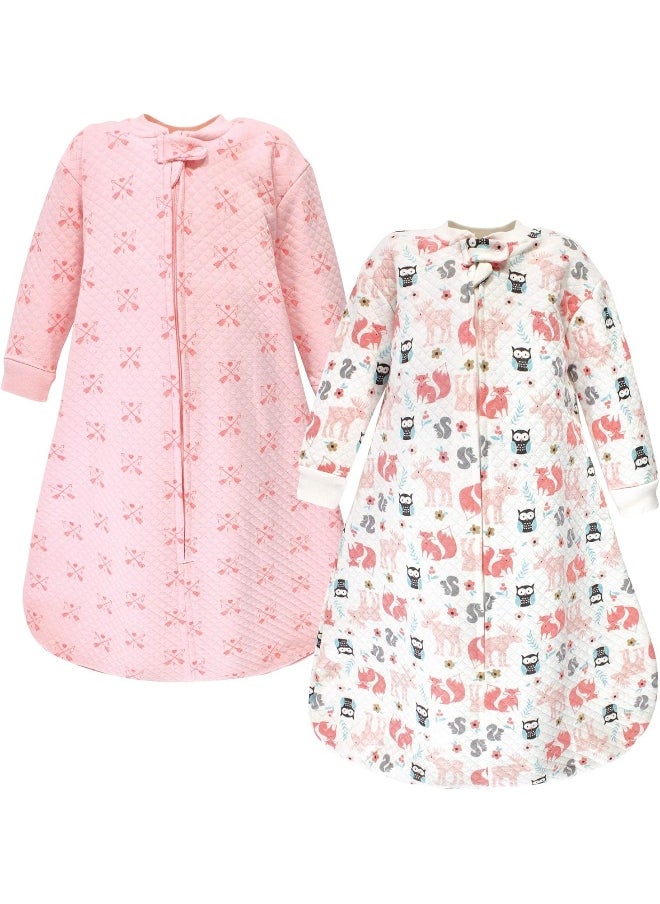 hudson baby Hudson Baby Unisex Baby Premium Quilted Long Sleeve Sleeping Bag and Wearable Blanket, Girl Forest, 18-24 Months  - Image 2