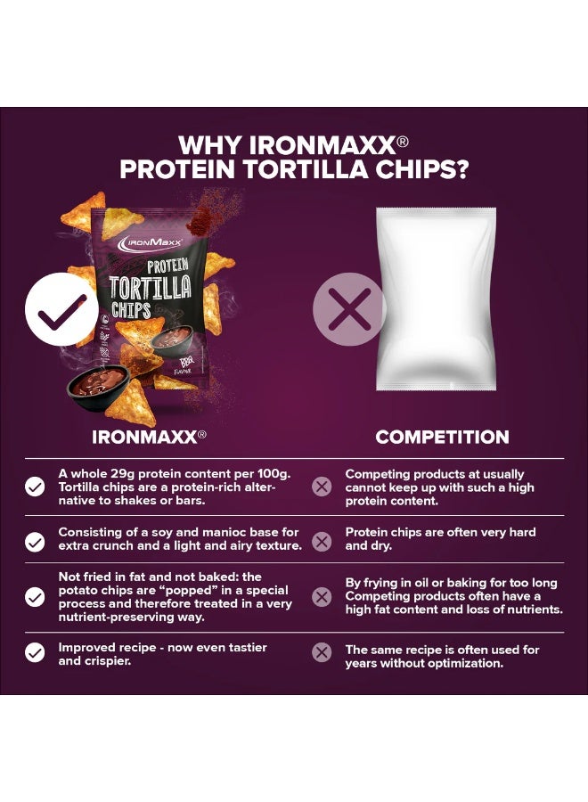 IronMaxx Protein Tortillas Chips 0.2 | 12 x 60g | Barbecue Flavour - Image 3