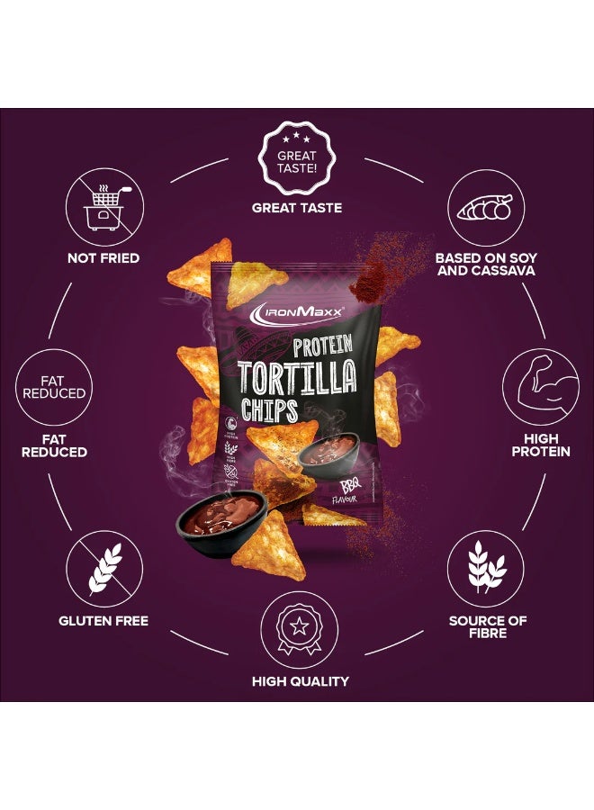 IronMaxx Protein Tortillas Chips 0.2 | 12 x 60g | Barbecue Flavour - Image 5