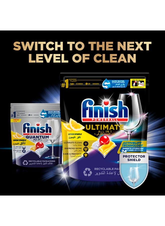 Finish Powerball Quantum Dishwasher Detergent Lemon Sparkle  12 Tablets Pack Of 2  - Image 4