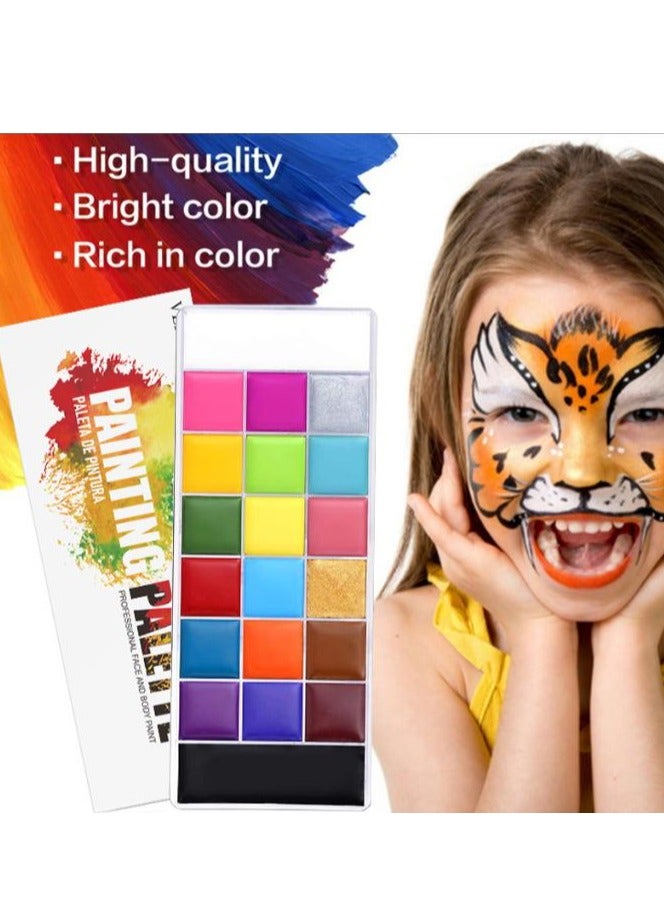 DURKU 20 Color Face Paint Kit, Professional Face & Body Painting Kit for Kids Adult, Halloween Costume Masquerades Makeup, Theater, Halloween, Parties and Cosplay - Image 1