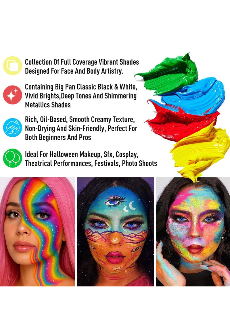 DURKU 20 Color Face Paint Kit, Professional Face & Body Painting Kit for Kids Adult, Halloween Costume Masquerades Makeup, Theater, Halloween, Parties and Cosplay - Image 2