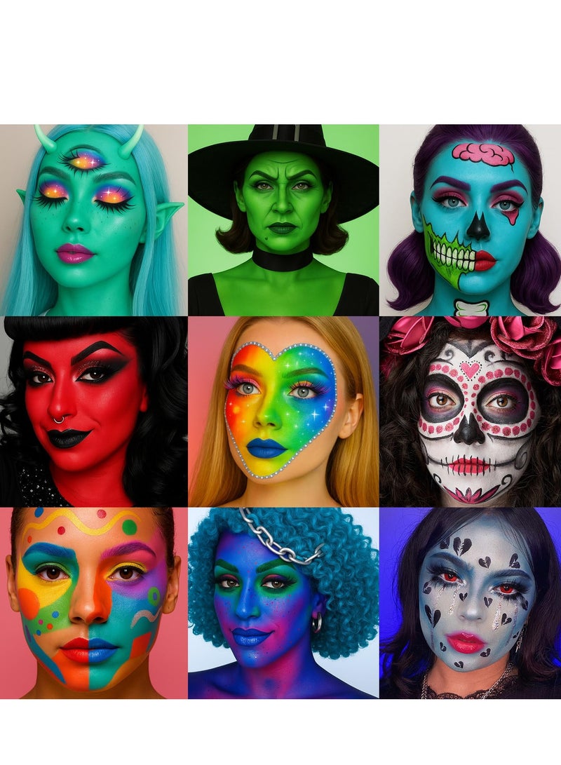 DURKU 20 Color Face Paint Kit, Professional Face & Body Painting Kit for Kids Adult, Halloween Costume Masquerades Makeup, Theater, Halloween, Parties and Cosplay - Image 3