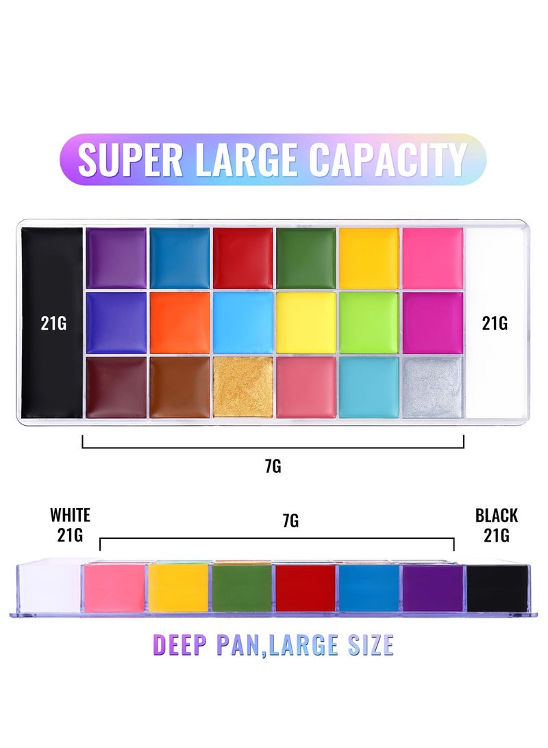 DURKU 20 Color Face Paint Kit, Professional Face & Body Painting Kit for Kids Adult, Halloween Costume Masquerades Makeup, Theater, Halloween, Parties and Cosplay - Image 5