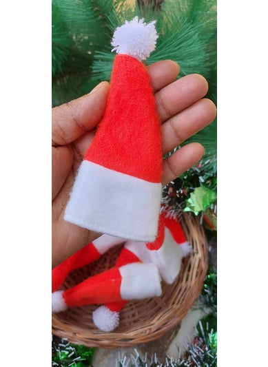 Forty Wings Forty Wings 24 Pcs 4 Mini Tiny Small Santa Claus Christmas Cap for Wine Bottle Cover Candy Lollipop Cover DIY Christmas Craft and Christmas Xmas Party Decorations Christmas Party Props Favors  - Image 4
