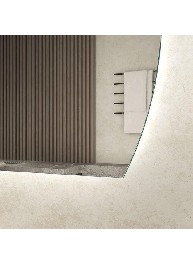 Decorhills LED Frameless Moon-Shaped Bathroom Mirror, 120x90cm, Touch Switch Mirrors, Triple Color Temperature, Wall Mounted - Image 2