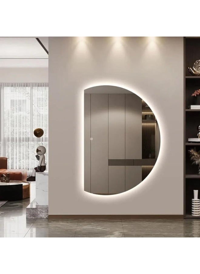 Decorhills LED Frameless Moon-Shaped Bathroom Mirror, 120x90cm, Touch Switch Mirrors, Triple Color Temperature, Wall Mounted - Image 4