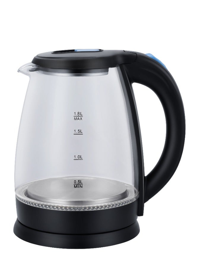JIHAM Electric kettle Electric Glass Kettle, 360 Degrees Rotation, Water Level Indicator and Automatic Cut-Off, Perfect for Boiling Water, Milk, Tea, - Image 1