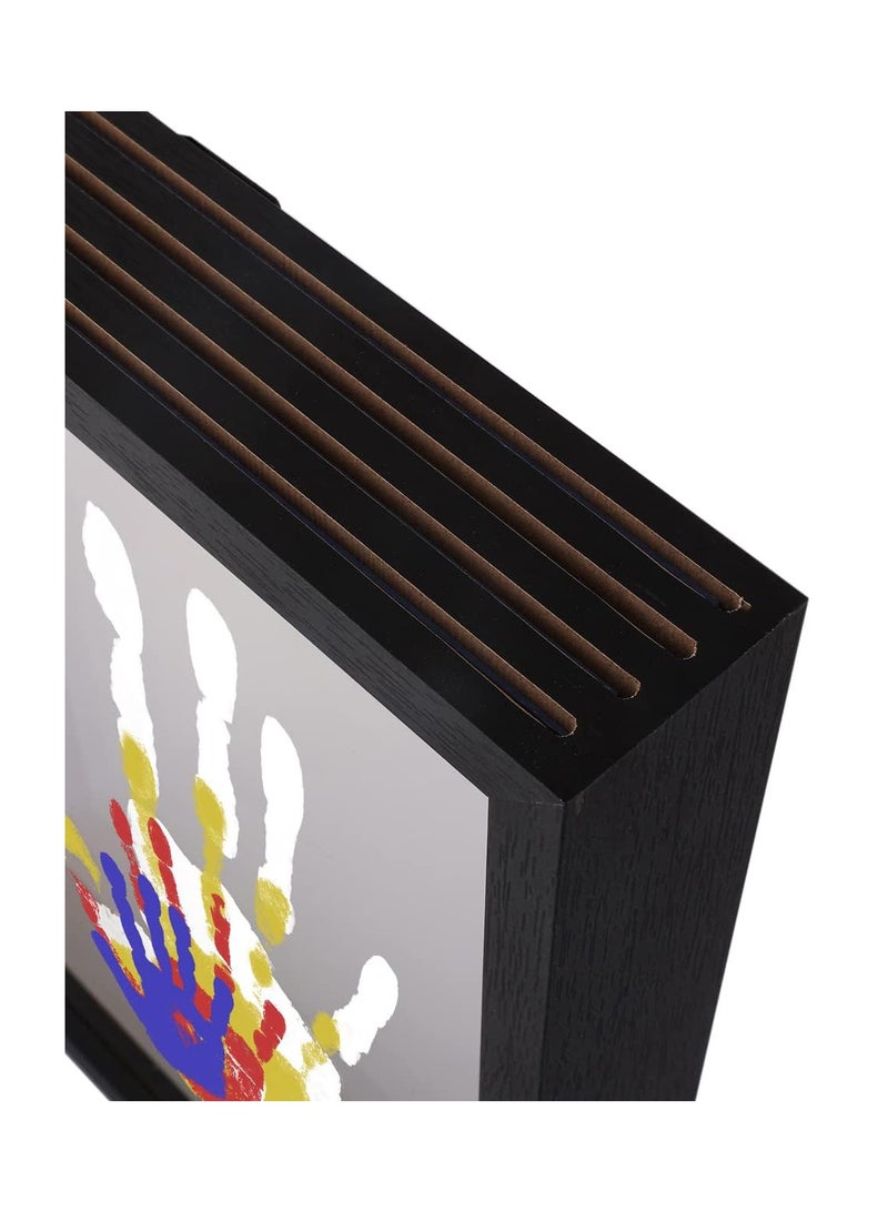 Hihonor Family Handprint Kit, DIY Craft Keepsake Wooden Frame, Endless Gift Set, Non-Toxic Paints, Transparent Sheets (Black) - Image 5