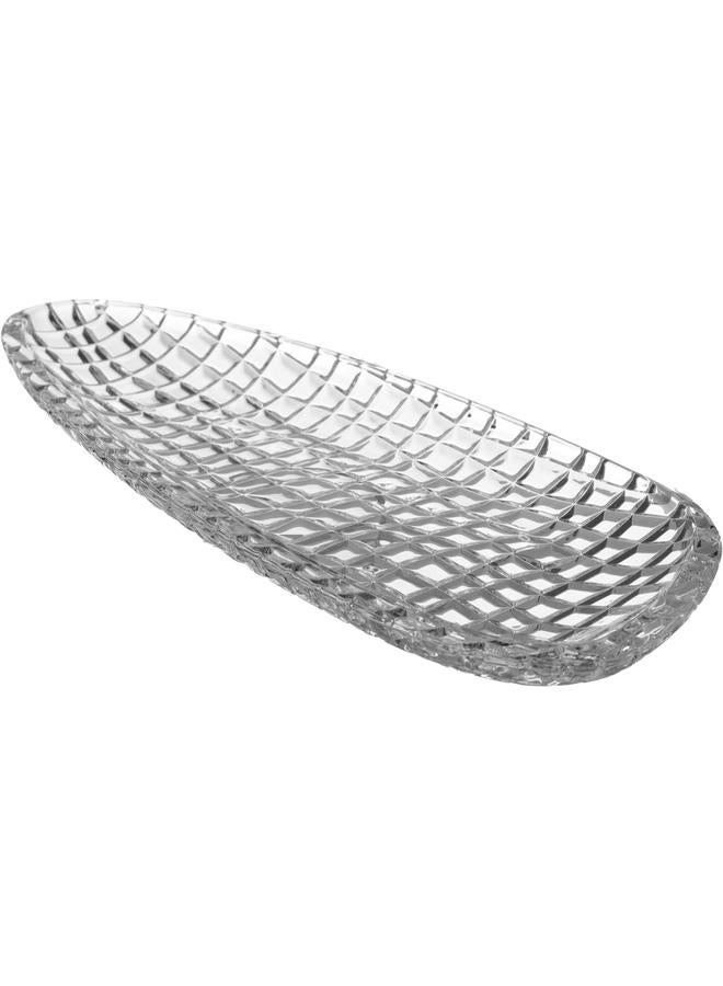 السيف  طبق تقديم زجاجي ماكس 44×17.2 سم بيضاوي شفاف - Image 1