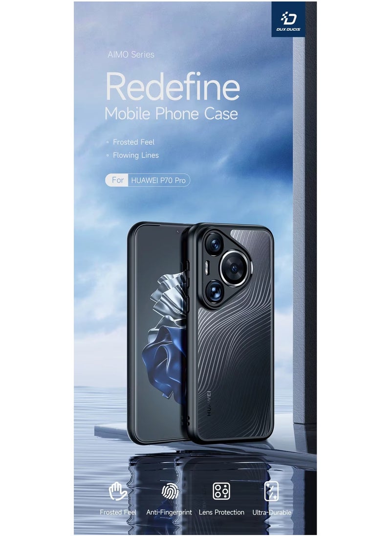 دوكس دوتشيز - حافظة لهاتف Huawei Pura 70 Pro/Pura 70 Pro Plus DUX DUCIS Aimo Mag Series TPU + PC MagSafe Frosted Feel Phone Case (أسود) - Image 1