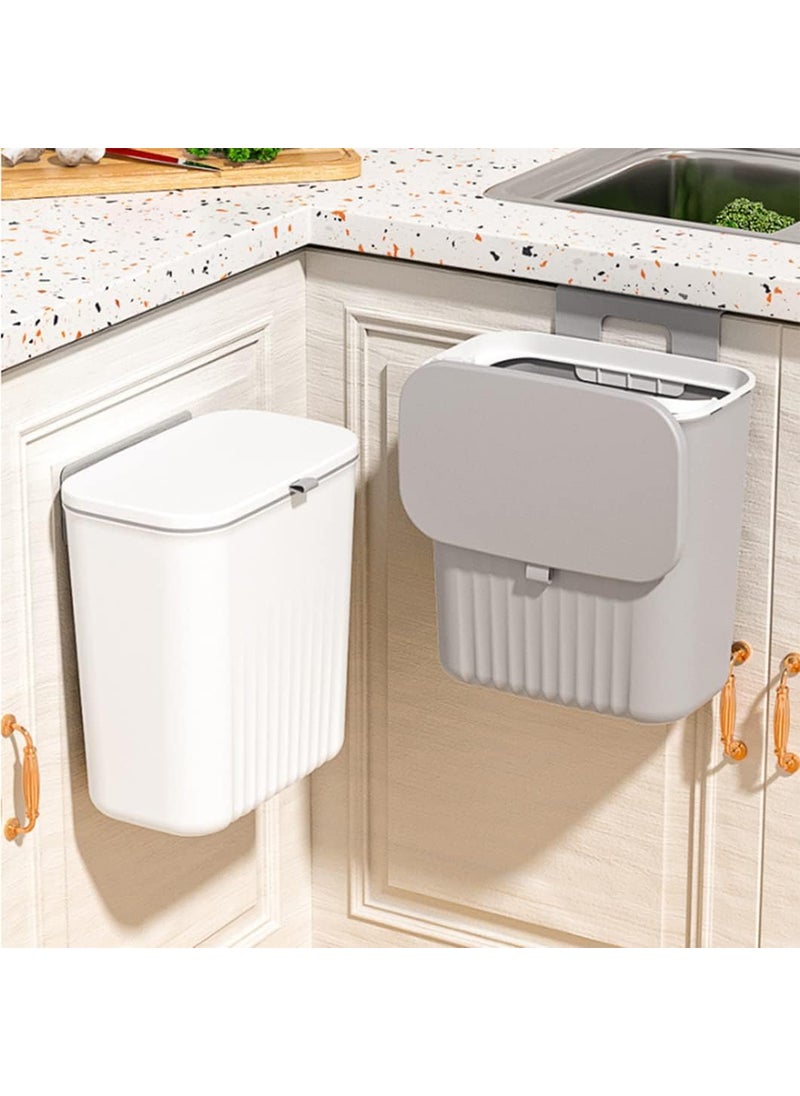 Meneflix Meneflix Compost Bin 25 Gallon Hanging Trash Can with Lid Kitchen Cabinet Door Under Sink Plastic Garbage Can Wall Mounted Slide Open WHITE  - Image 2