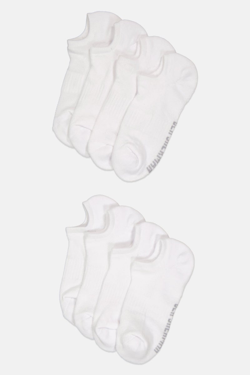 Ben Sherman Men 8 Pairs Brand Logo No Show Cut Socks, White  - Image 1