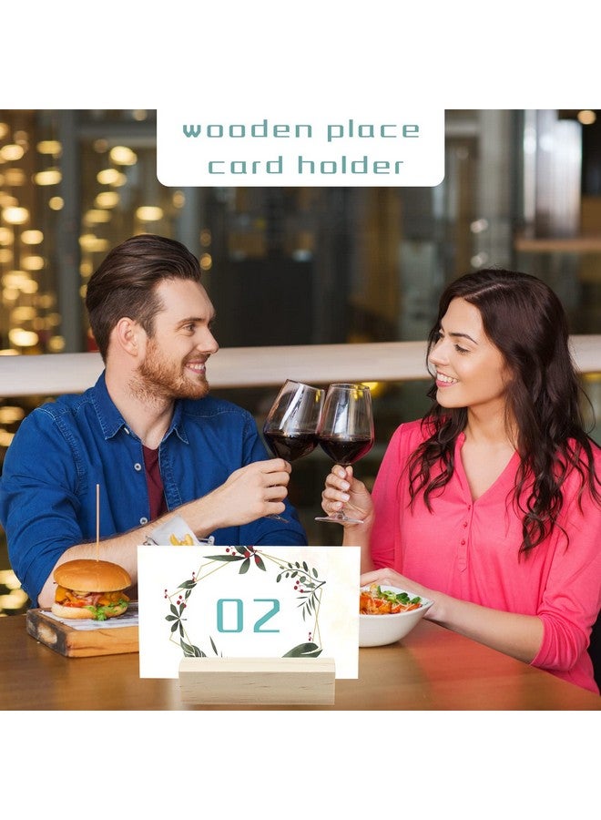 FSWCCK FSWCCK 40 Pieces Wood Place Card Holders Wood Table Number Stands Picture Holder Acrylic Sign Holdersr for Ceremony Birthday Party Home Decoration  - Image 3