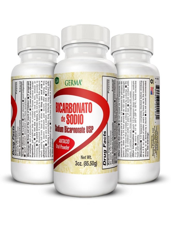 Germa™ Sodium Bicarbonate – Traditional Antacid for Occasional Digestive Ease – Alkalizing pH Balance Support – Bicarbonato de Sodio – 3 oz - Image 1