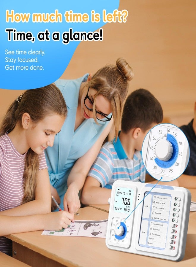 Nixroork 3-in-1 Visual Timer & ADHD Tool for Kids|Adults, Task Timer with Chore Chart Board, Visual Schedule for Kids with Autism, Daily Checklist for Home, School, Classroom, Desk - Image 4