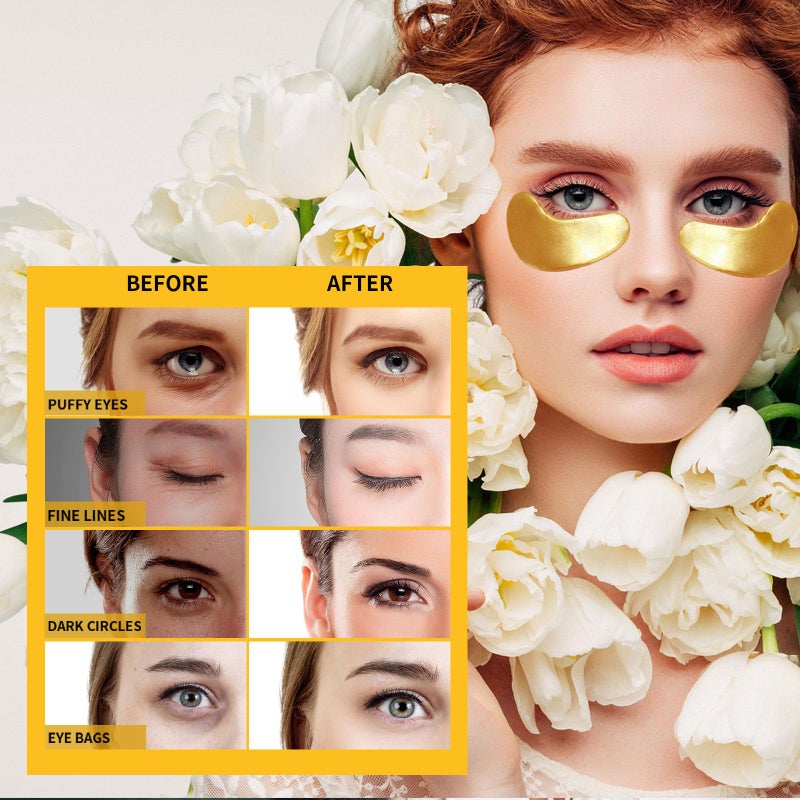 Prenawina Under Eye Patches for Puffy Eyes Treatment 30 Pairs, 24K Gold Under Eye Masks for Dark Circles and Puffiness, Eye Gel Pads w/ Collagen, Sodium Hyaluronate, Rose Essence for Eye Bags Treatment - Image 4