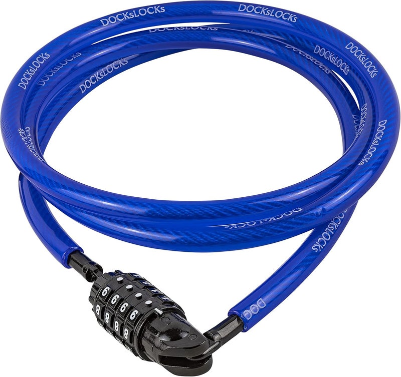 DocksLocks Weatherproof Straight Security Cable Lock (5ft to 25ft Lengths) with Resettable Combination, Anti-Theft Protection for Kayak, Bike, Paddleboard, Scooter, Equipment, Bicycles and More 10ft - Image 1