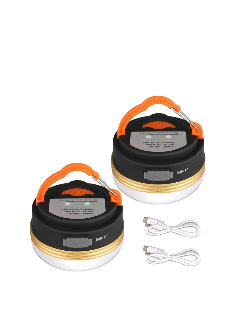 SYOSI 2 Pcs Camping Lantern, Camping Light with Magnetic Base, Tent Lights USB Rechargeable for Camping, Emergency, Fishing, Hiking - Image 1