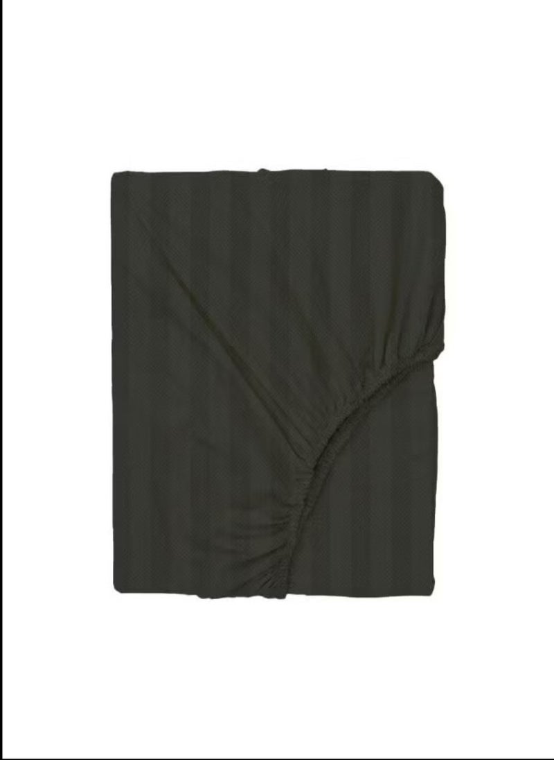 Blueberry Black Striped Queen Bed Sheet Sets Cotton 3 Piece Set Deep Pocket 180x200+20cm - Image 1