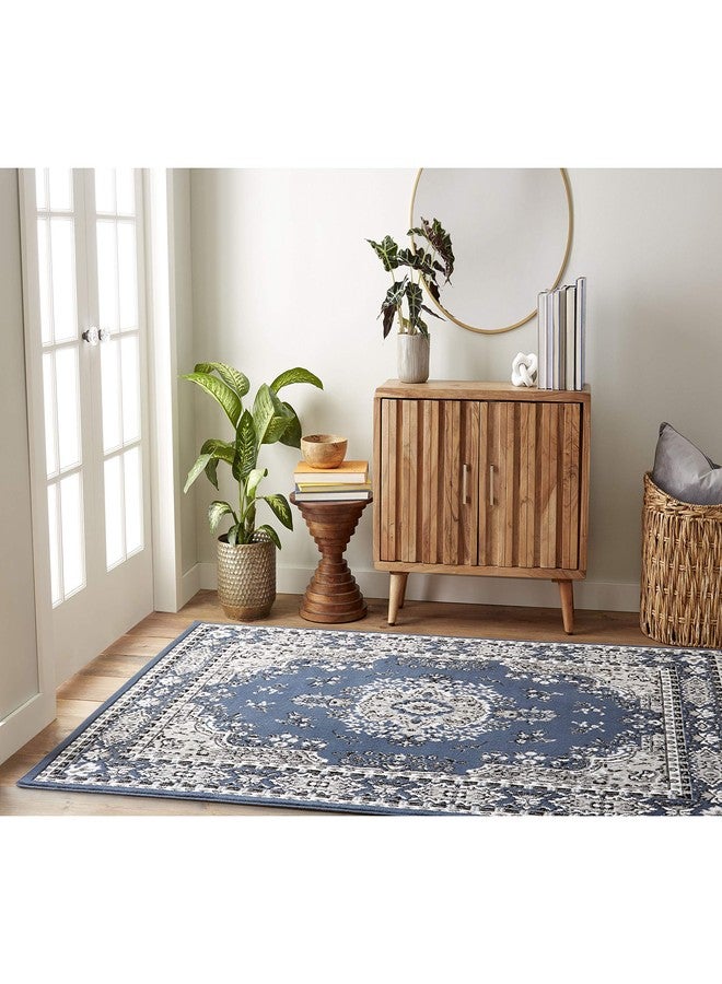 Home Dynamix Premium Sakarya Traditional Medallion Border Area Rug, Midnight Blue, 21"x35" Rectangle - Image 2