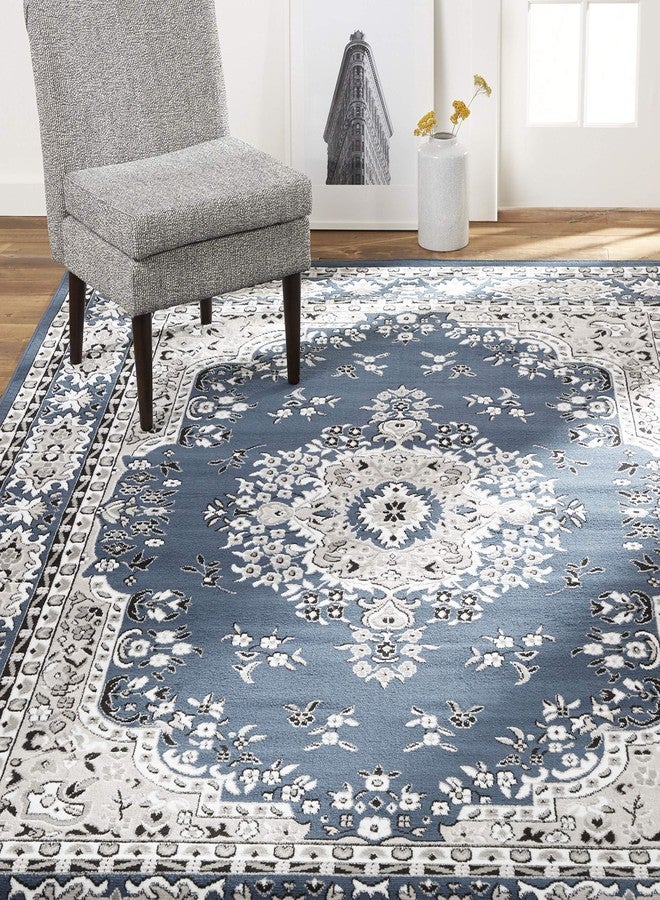 Home Dynamix Premium Sakarya Traditional Medallion Border Area Rug, Midnight Blue, 21"x35" Rectangle - Image 1