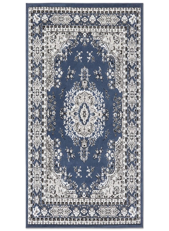Home Dynamix Premium Sakarya Traditional Medallion Border Area Rug, Midnight Blue, 21"x35" Rectangle - Image 3