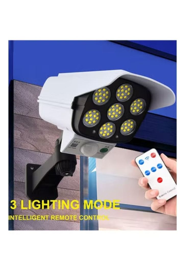 2 Pack Solar Wall-mounted Light with Remote Control, Auto Infrared Motion ​Sensor Light, Simulation Surveillance CCTV Light, Rotatable Angle Adjustable - Image 2