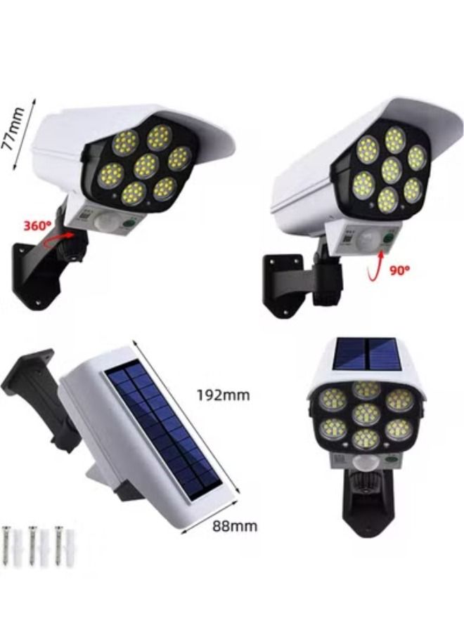 2 Pack Solar Wall-mounted Light with Remote Control, Auto Infrared Motion ​Sensor Light, Simulation Surveillance CCTV Light, Rotatable Angle Adjustable - Image 3