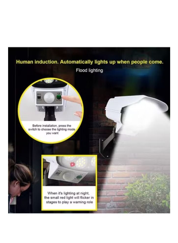 2 Pack Solar Wall-mounted Light with Remote Control, Auto Infrared Motion ​Sensor Light, Simulation Surveillance CCTV Light, Rotatable Angle Adjustable - Image 4