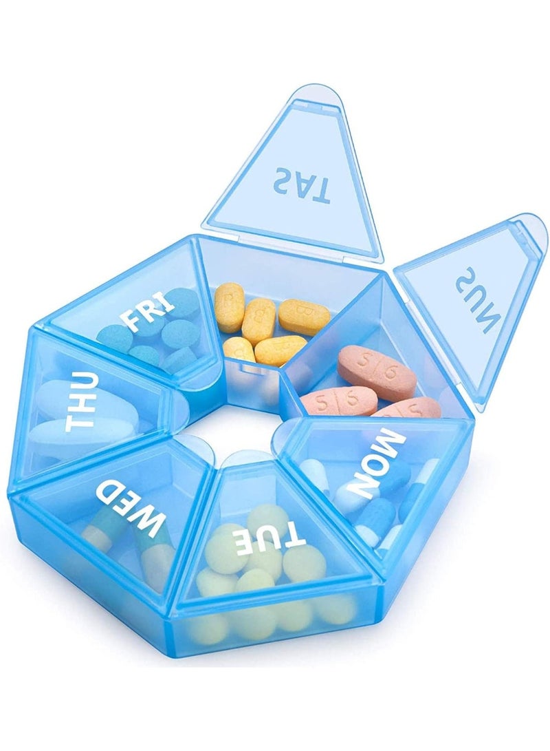 Daily Pill and Vitamin Organizer, Daily Pill Dispenser, Travel and Purse Friendly - 2 Pack - Image 2