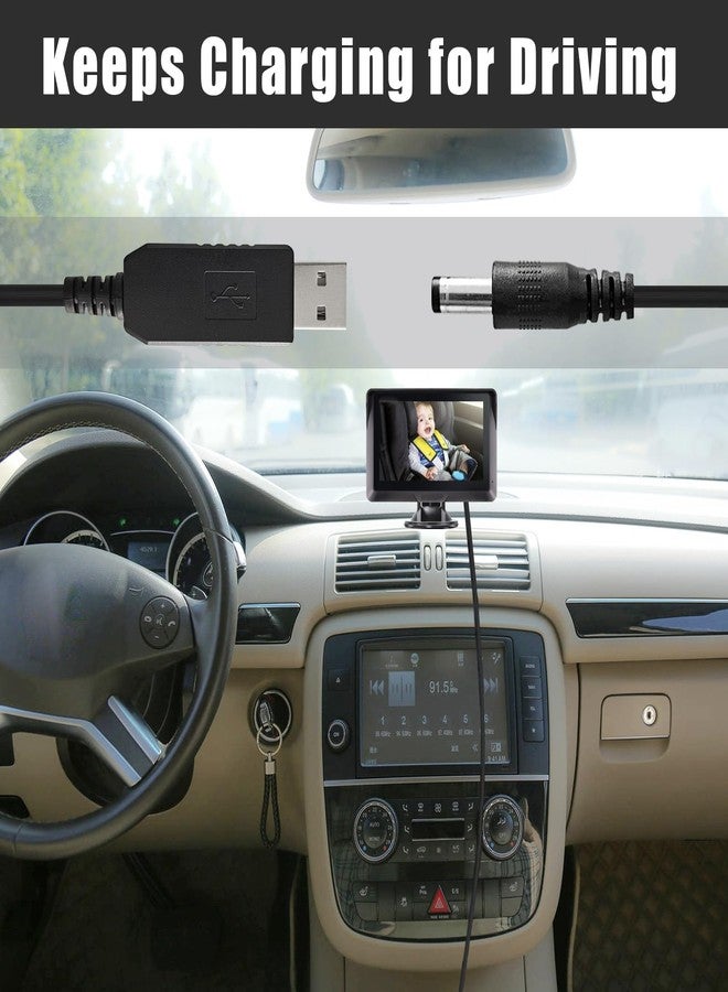 PDEEY USB Plug Cable for Baby Car Camera, 6.6 FT Power Cord, 2-Pack - Image 3