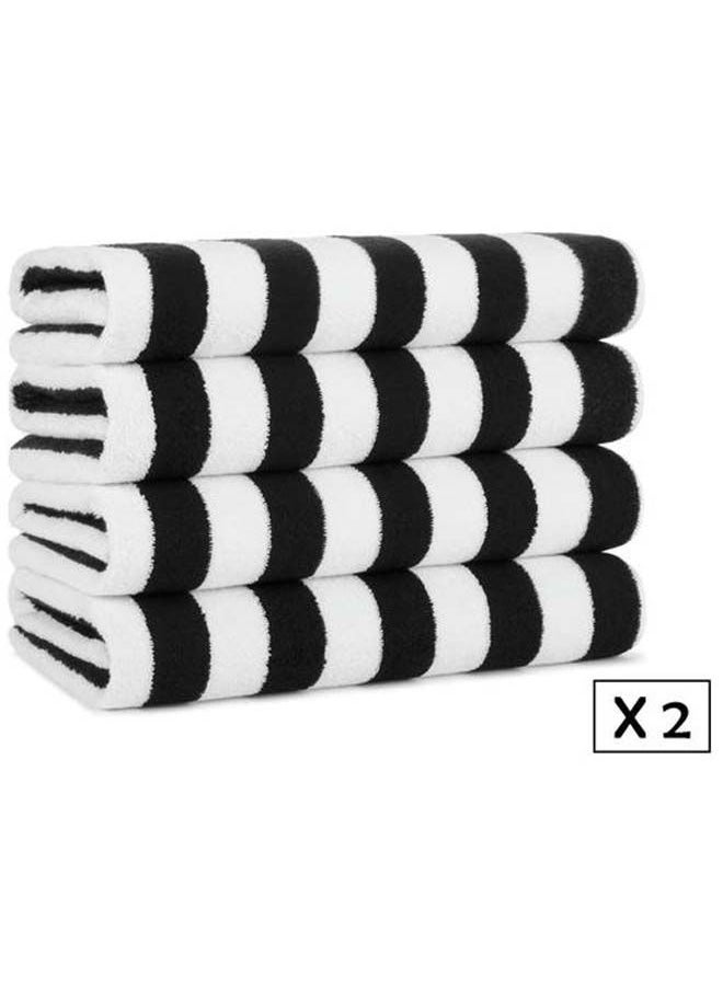 Signoola 2 Kids Beach towels 50 x 100 cm Black Stripes, 100% cotton. 