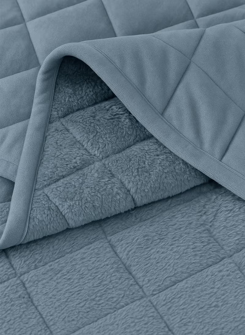 مينج لي مفرش شتوي نفر واحد مضغوط وجهين (مخمل / فرو) – طقم مفارش 4 قطع (1 لحاف + 1 شرشف سرير مطاطي + 2 أغطية وسائد ديكورية) مناسب لسرير مقاس 120×200 سم - Image 3