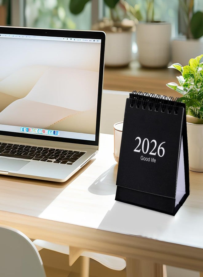 تقويم مكتبي صغير، 2026-2027، تقويم مكتبي صغير، من يناير 2026 إلى يونيو 2027، 18 شهرًا، تقويم مكتبي صغير قائم قابل للطي 2026 (أسود) - Image 2