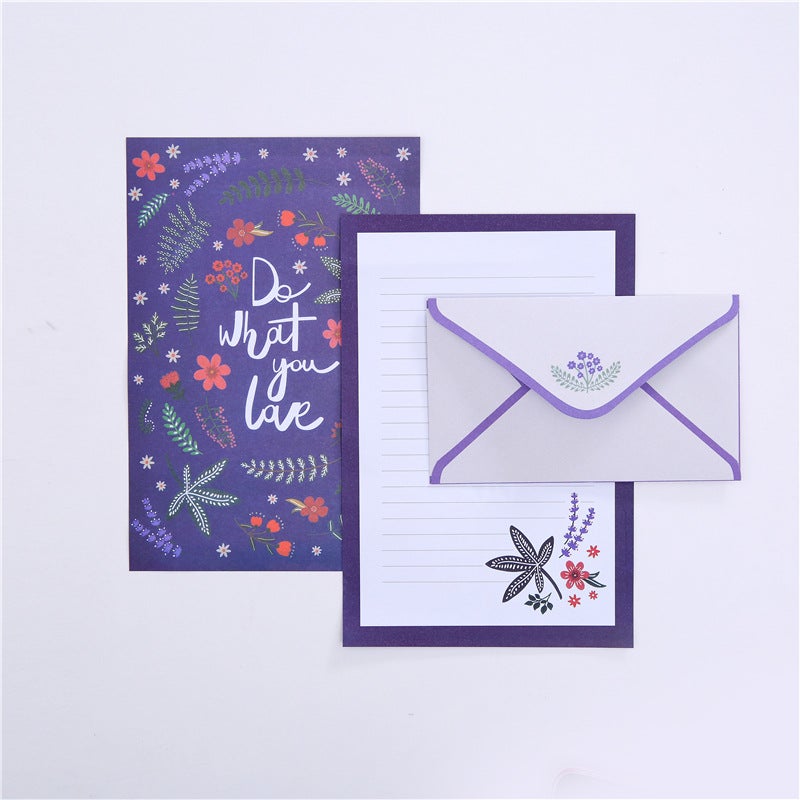 Korean Stationery Beautiful Small Fresh Flowers Cute Animal Set Envelope A5 Letter Paper Letterhead 10 Types - Image 4